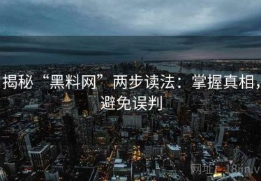 揭秘“黑料网”两步读法：掌握真相，避免误判