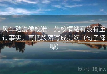 风车动漫像校准：先校情绪有没有压过事实，再把段落写成提纲（句子降噪）