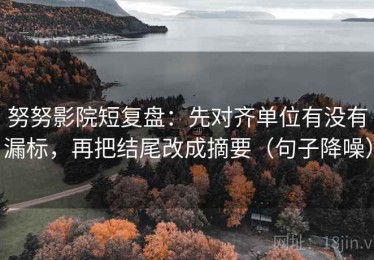 努努影院短复盘：先对齐单位有没有漏标，再把结尾改成摘要（句子降噪）