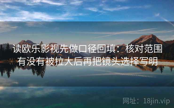 读欧乐影视先做口径回填：核对范围有没有被拉大后再把镜头选择写明